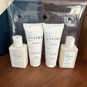 NWT Oneiro Sunchasers Hair & Body Kit Four Piece plus Travel Case